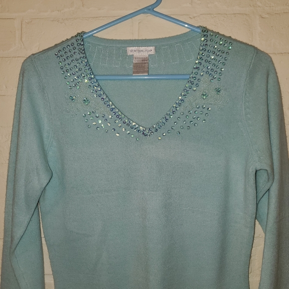 Worthington Women XS Sequin Beaded Sweater - Picture 3 of 11